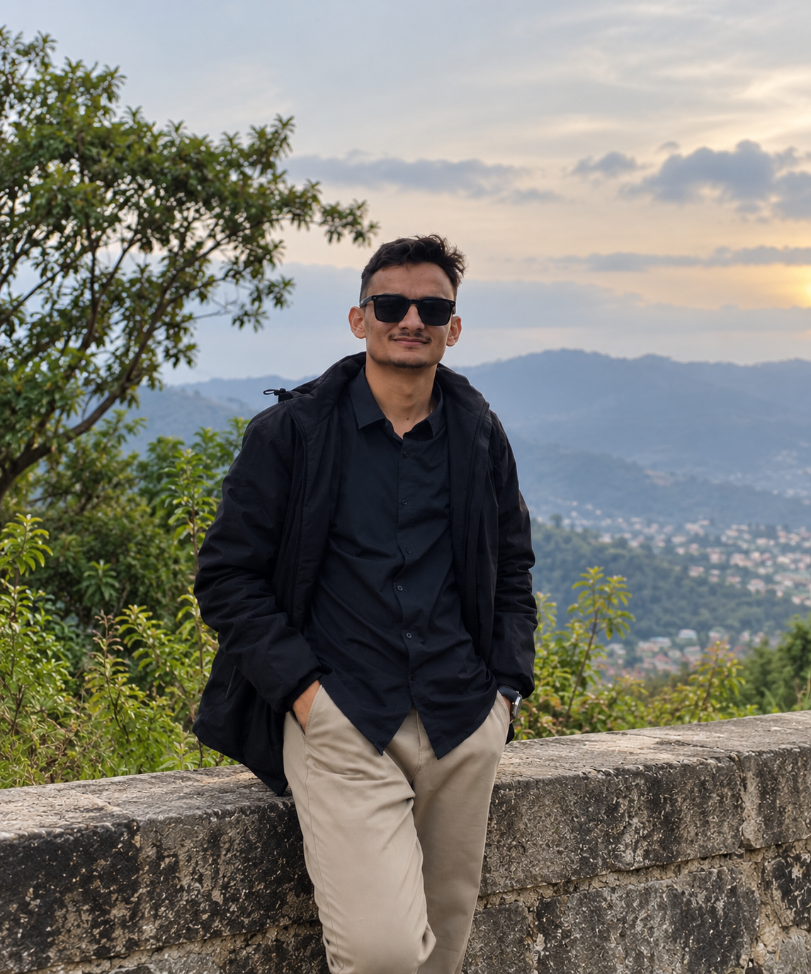 Bibek Khatiwada overlooking Kathmandu