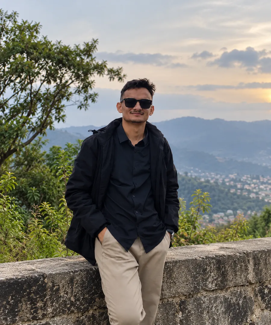 Bibek Khatiwada overlooking Kathmandu